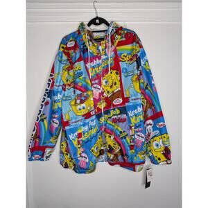 Members Only Jacket Windbreaker Mens 3XL Multicolor SpongeBob Nickelodeon